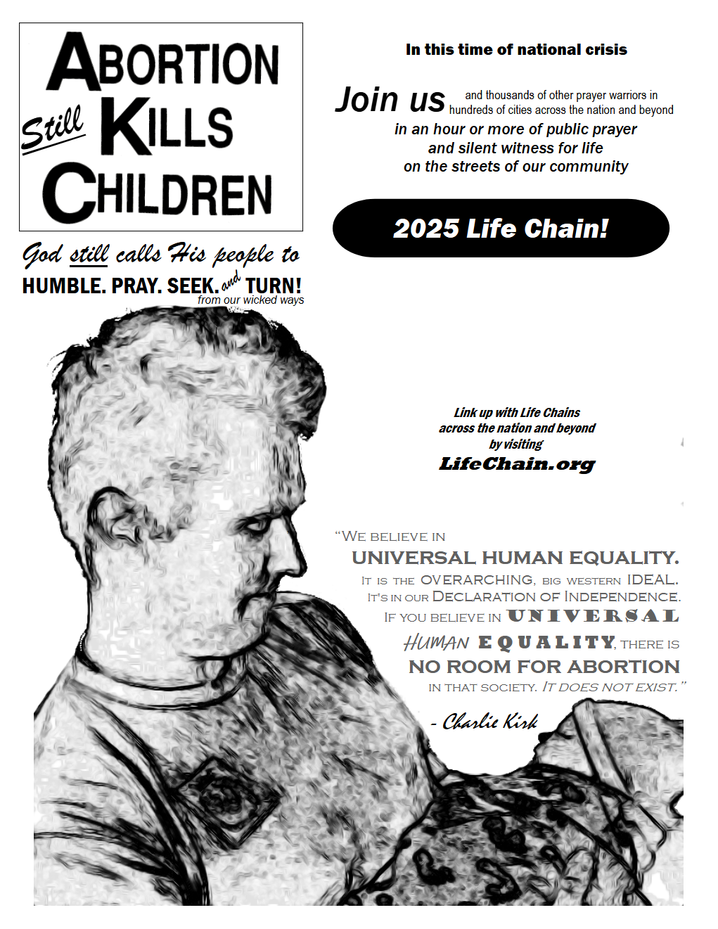 Black and White Life Chain flyer